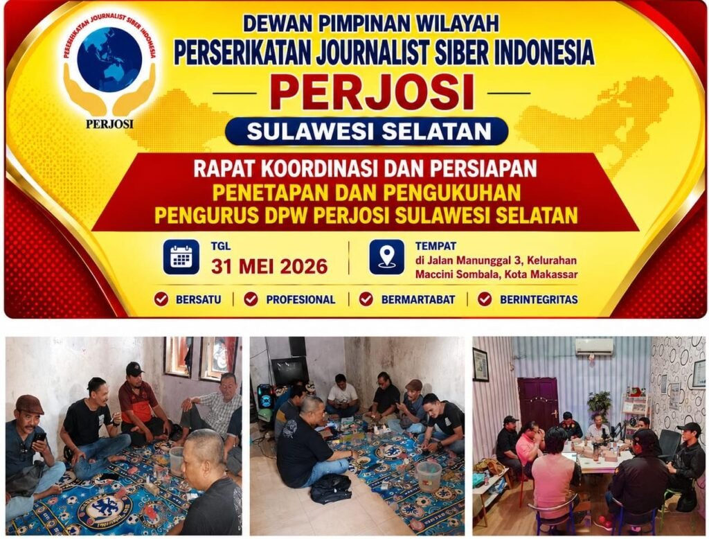 Rapat Lanjutan Pengurus Inti, DPW PERJOSI Sulsel Fokus Persiapan Pengukuhan Organisasi
